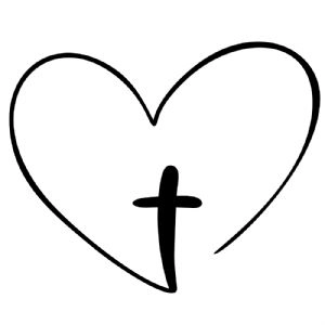 Cross Heart SVG Cut File, Christian SVG Instant Download Cross SVG