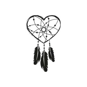 Heart Dream Catcher SVG Cut & Clipart File Wedding SVG