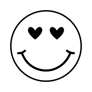 Heart Eyes Smiley Face SVG, Heart Eyes Emoji SVG Instant Download Vector Illustration