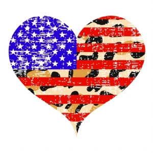 Heart USA Flag with Leopard Print SVG, Usa Heart Flag SVG USA SVG