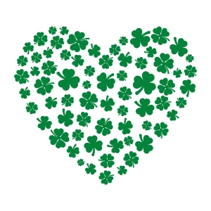 Heart Made of Shamrock SVG Cut File, Digital Download Shamrock SVG