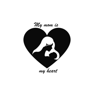 Heart Mom SVG, Mom and Baby SVG Cut File Mom SVG