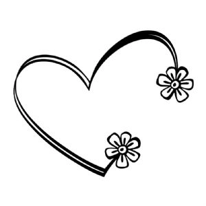 Heart Monogram Flower SVG Cut File Drawings