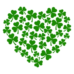 Heart Shamrocks SVG, St Patrick's Day SVG Clover St Patrick's Day SVG
