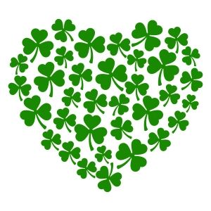 Heart Shamrocks SVG, St Patrick's Day SVG Clover Shamrock SVG