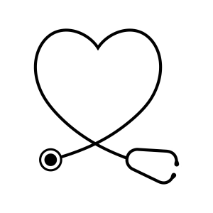 Heart Stethoscope SVG, Heart Stethoscope Instant Download Medical Equipment