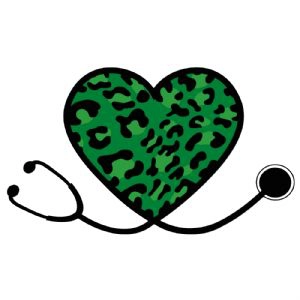 Leopard Heart Stethoscope SVG, Lucky Nurse SVG St Patrick's Day SVG