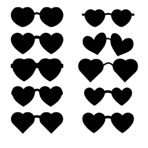 Heart Sunglasses Bundle SVG, Sunglasses With Hearts SVG Vector Bundle SVG