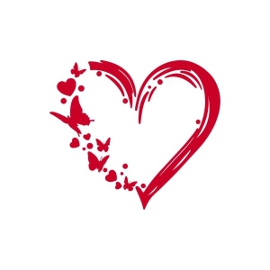 Heart with Butterflies SVG, Butterflies Heart SVG Download Bird SVG