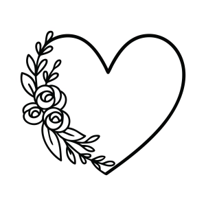 Heart with Flower SVG, Floral Heart SVG Flower SVG