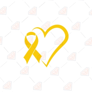 Heart with Ribbon SVG for Childhood Cancer Awareness