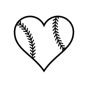 Heart with Baseball Stitches SVG Files for Cricut Basketball SVG