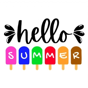 Hello Summer Ice Cream SVG, Popsicle SVG Summer SVG