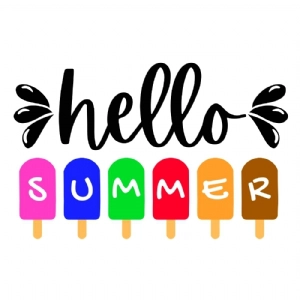 Hello Summer SVG with Ice Cream, Popsicle SVG Summer SVG