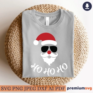 Ho Ho Ho Santa Hat and Glasses SVG, Christmas SVG Christmas SVG