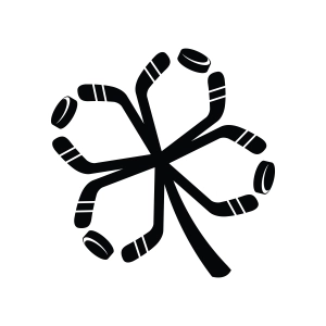 Hockey Clover SVG, Shamrock Hockey Cut File Shamrock SVG