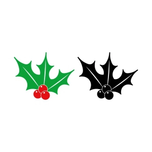 Holly Berry SVG Bundle, Holly Berry With Leaves SVG Instant Download Leaves SVG