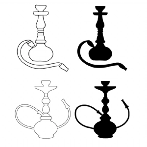 Hookah Bundle SVG Cut Files, Hookah Pipe Vector File Drawings