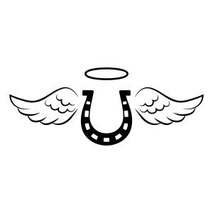 Horse Memorial SVG with Horseshoe and Angel Wings Horse SVG
