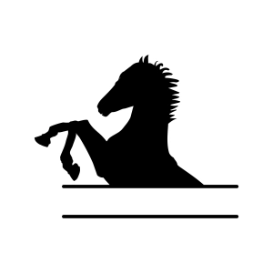 Horse Monogram SVG Cut File, Split Horse SVG Horse SVG