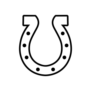 Horseshoe SVG, Lucky Charm SVG Silhouette, and Outline Horse SVG