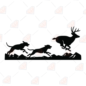 Hounds Hunting Deer SVG – Dog Hunting Deer Silhouette