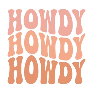 Howdy Retro SVG, Western SVG Wavy Design Texas SVG