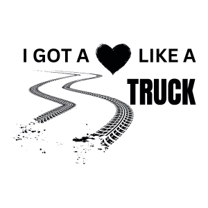 I Got A Heart Like a Truck with Tire Track SVG Vector File Valentine's Day SVG