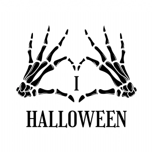 I Love Halloween SVG Cut File, Skeleton Halloween SVG Download Halloween SVG