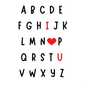 ABC I Love You SVG, Valentine SVG Heart Love SVG