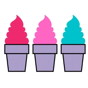 Ice Cream Cups SVG Vector Files, Ice Creams Clipart Files Summer SVG