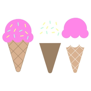 Ice Cream SVG File, Cone Vector Files & Clipart Summer SVG