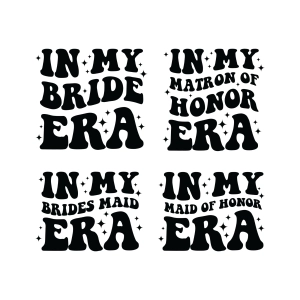In My Bride Era SVG Bundle, PNG,  Wavy Text Wedding SVG