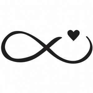 Infinity Heart SVG, Infinity with Heart SVG Instant Download Drawings