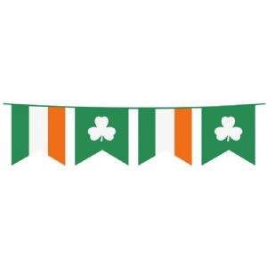 Irish Flag Banner SVG Cut File, Irish Design Shamrock SVG