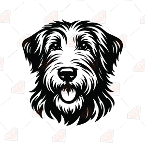 Irish Wolfhound Face SVG,  Wolfhound SVG