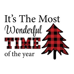 It's The Most Wonderful Time Christmas SVG, Red Buffalo Tree SVG Christmas SVG