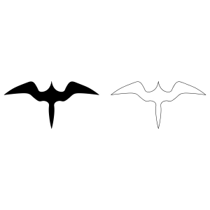 Iwa Bird SVG, Iwa Silhouette & Outline Bird SVG