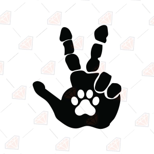Jeep And Dog SVG,  Peace Hand with Paw Print