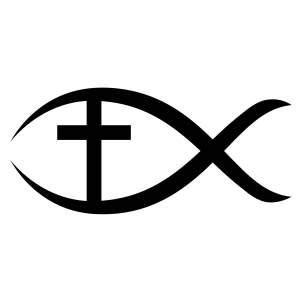 Jesus Fish with Cross SVG Cut File, Jesus Fish Instant Download Cross SVG