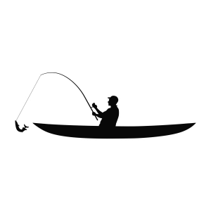 Kayak Fishing SVG, Fisherman on Canoe SVG Fishing SVG