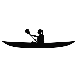 Kayak Girl SVG, Silhouette Design Kayak SVG