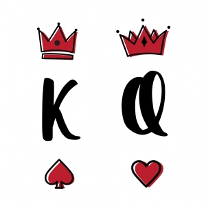 King Queen svg, King and Queen svg, King and Queen crowns, couples crowns.  Instant download svg