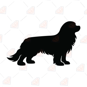 King Charles Cavalier Spaniel Silhouette SVG
