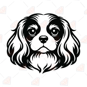 King Charles Cavalier SVG – Spaniel Dog Face Cut File
