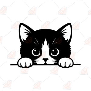 Kitten Face SVG - Peeking Cat Cut File