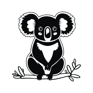 Koala Sitting On A Branch SVG, Layered Wild & Jungle Animals SVG