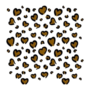 Leopard Print Heart Pattern SVG, Cricut Files Leopard Print SVG