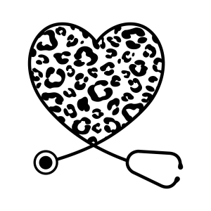 Leopard Heart Stethoscope SVG, Nurse Heart SVG Nurse SVG