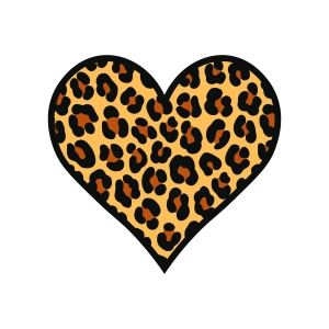 Leopard Heart Print SVG Svg